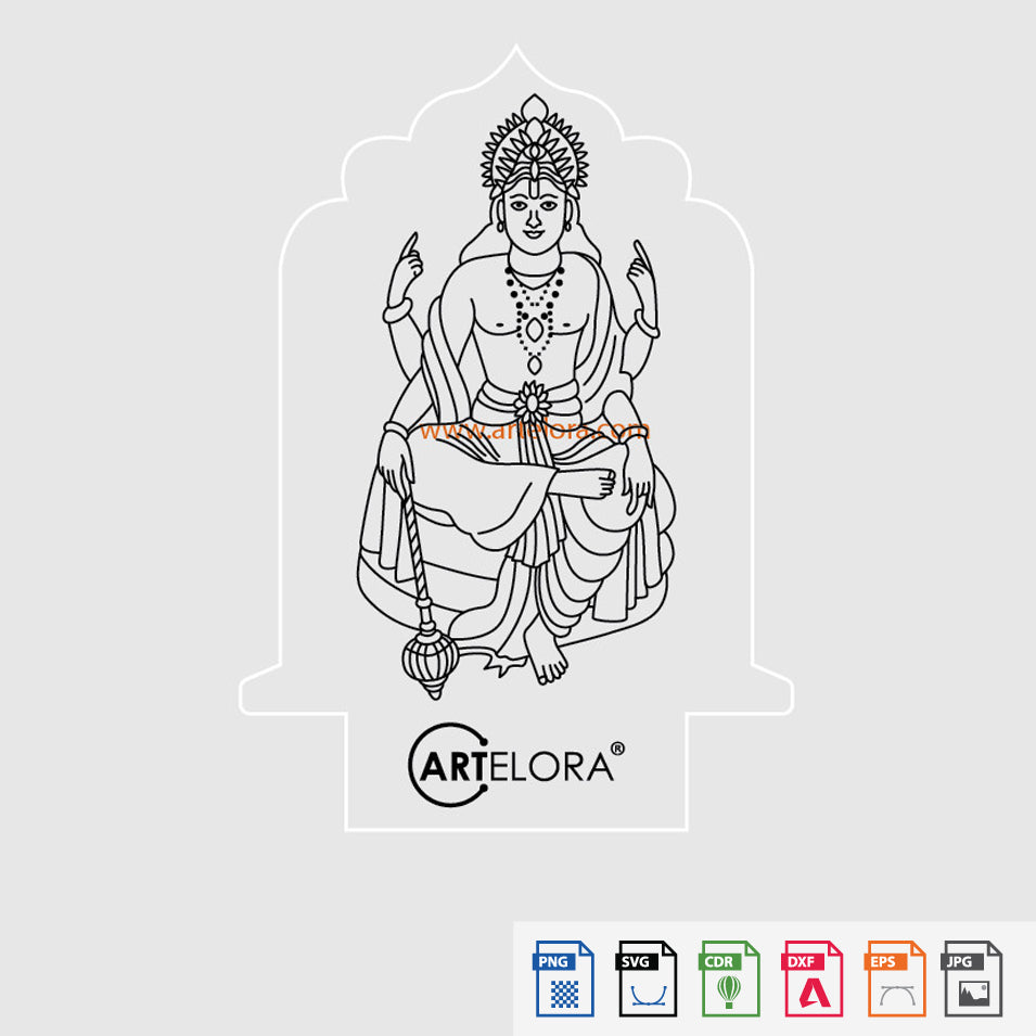 Laser Engraving Lord Vishnu