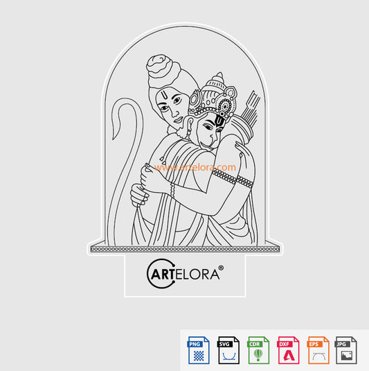 Laser Engraving Ram Bhakt Hanuman Ram Milan