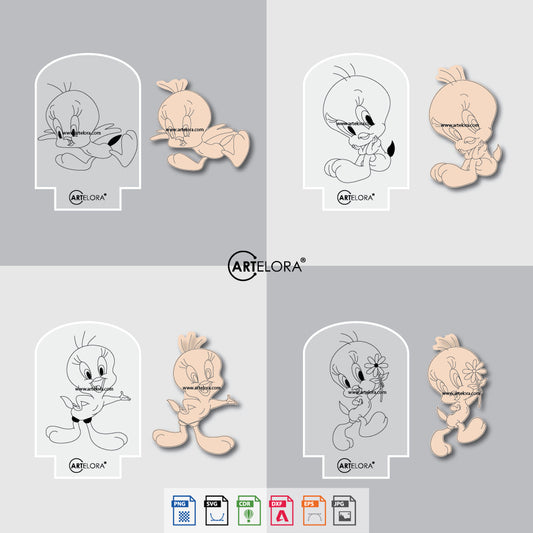 Laser Engraving Tweety Bird Cartoon Design (LOONEY TUNES)