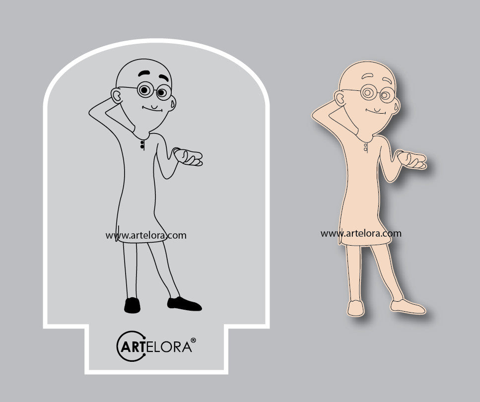 Laser Engraving Cartoon Design (Motu Patlu) – ArtElora