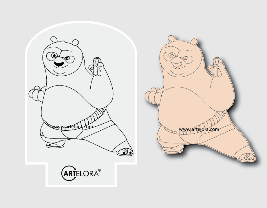 Laser Engraving Cartoon Design (Kuku Panda)