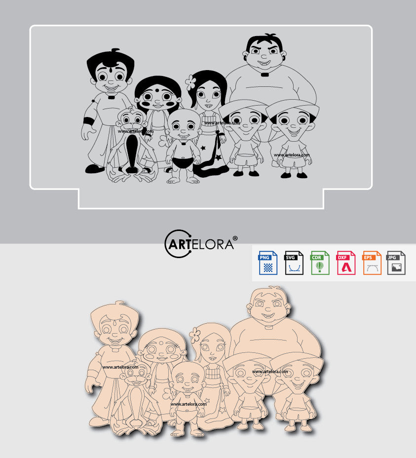 Laser Engraving Cartoon Design (Chhota Bheem)