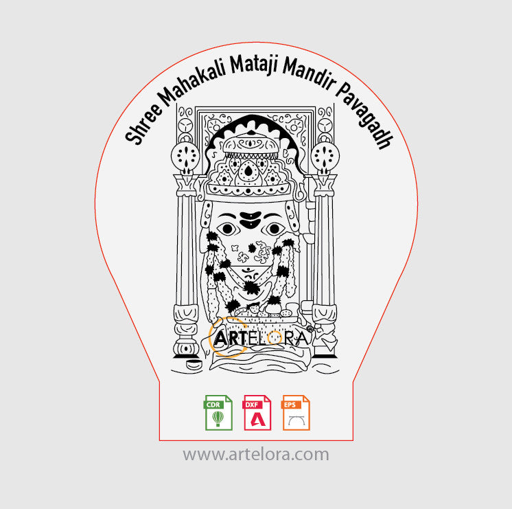 Laser Engraving Shree Mahakali Mataji Mandir Pavagadh