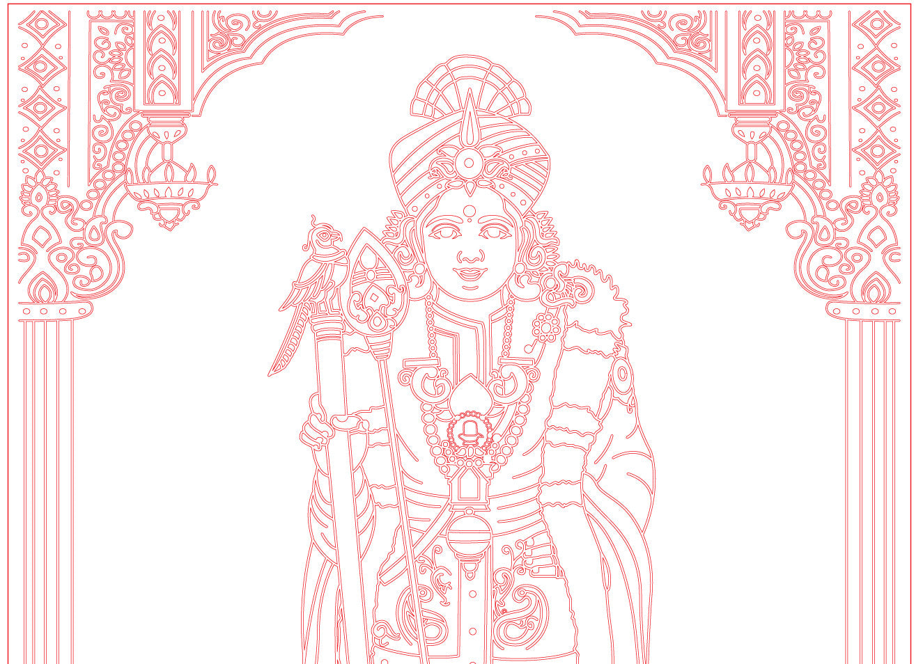 Laser Engraving Murugan Kartikeya Bhagwan