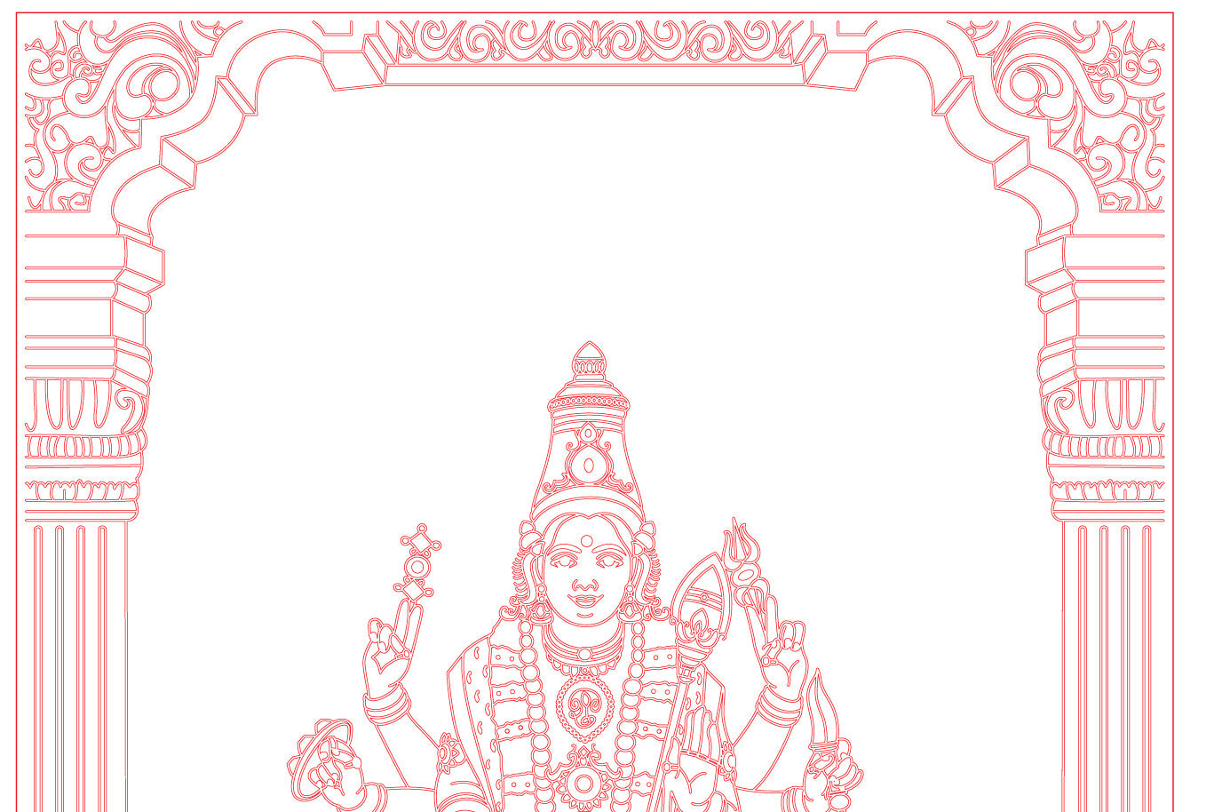 Laser Engraving Murugan Kartikeya Bhagwan