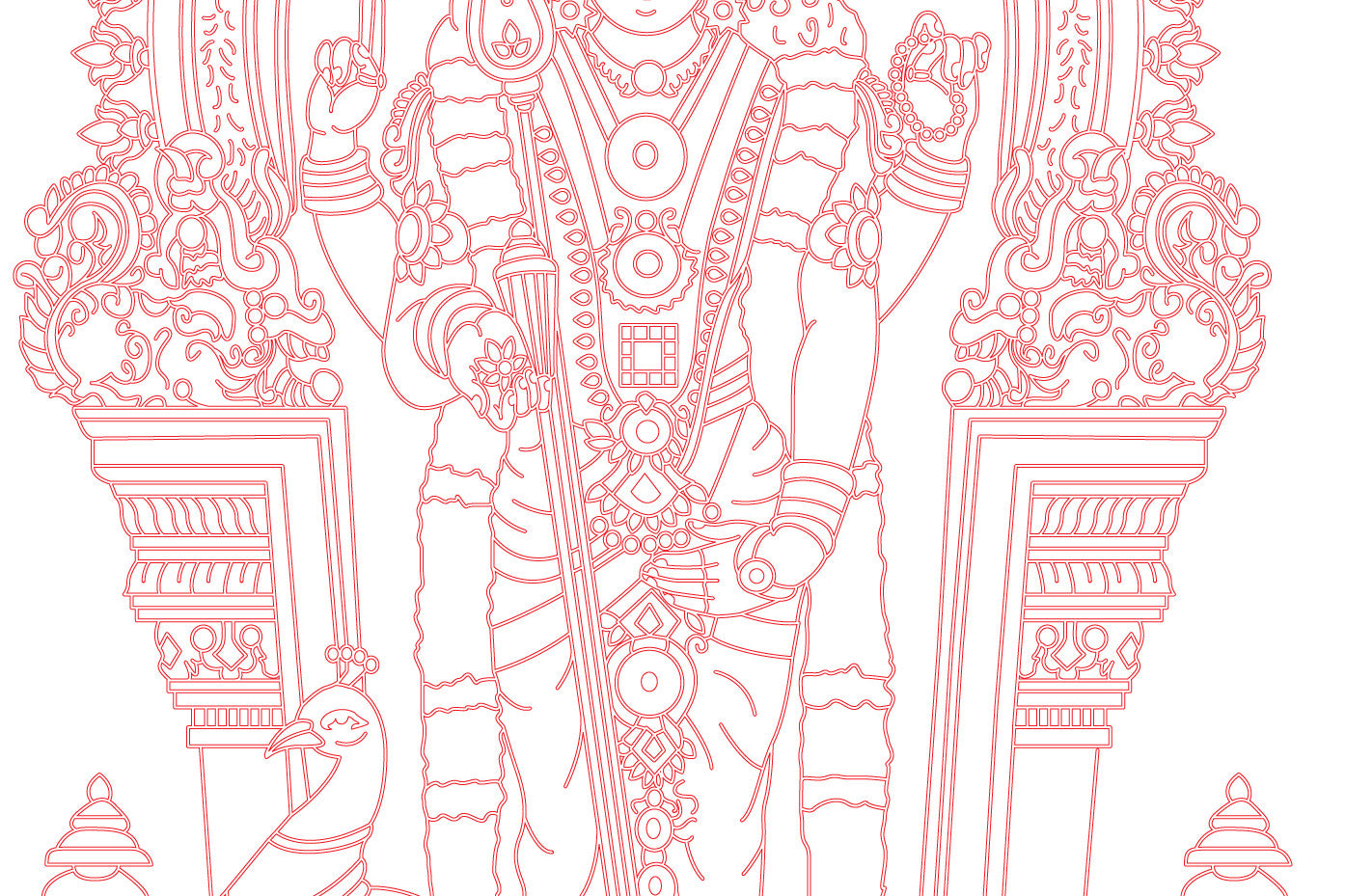 Laser Engraving Murugan Kartikeya Bhagwan