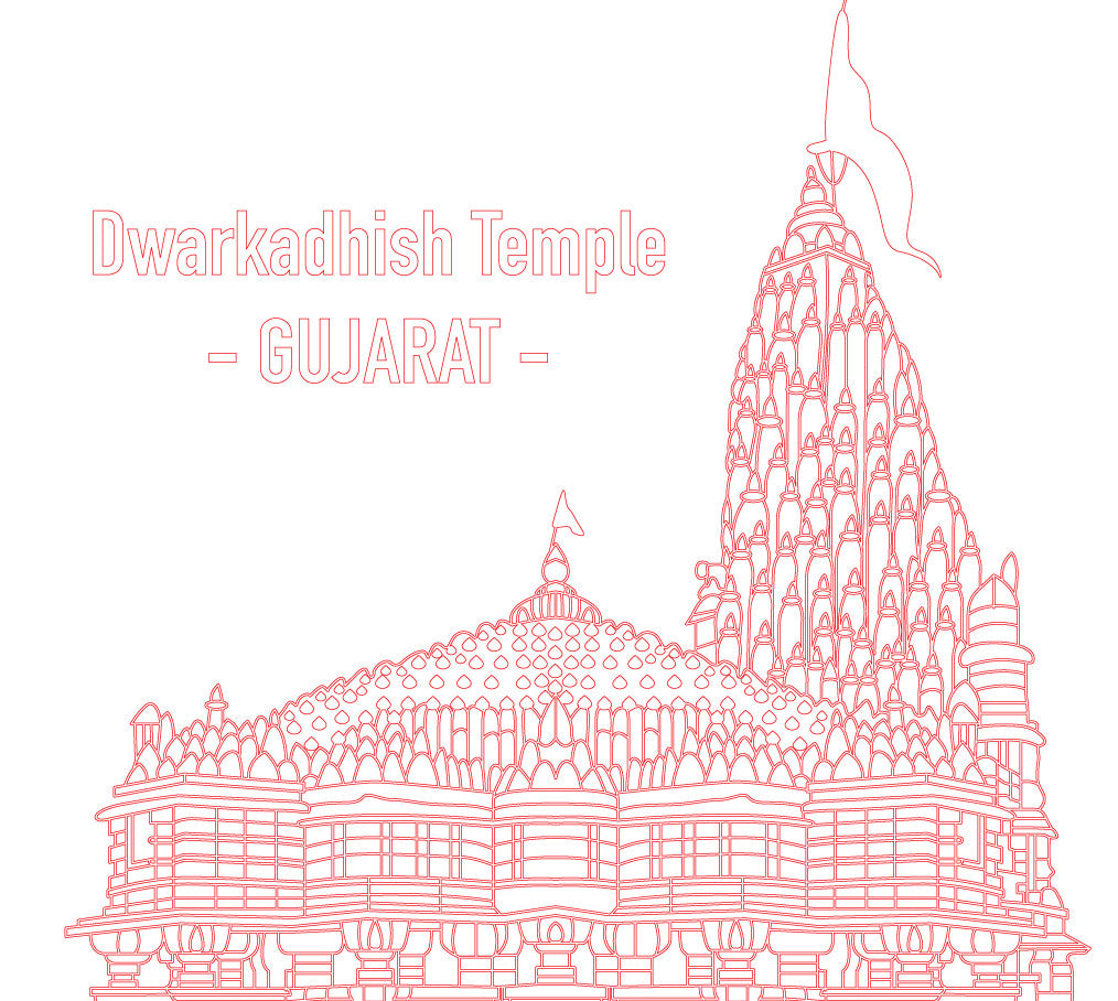 Laser Engraving Dwarkadhish Temple in GUJARAT