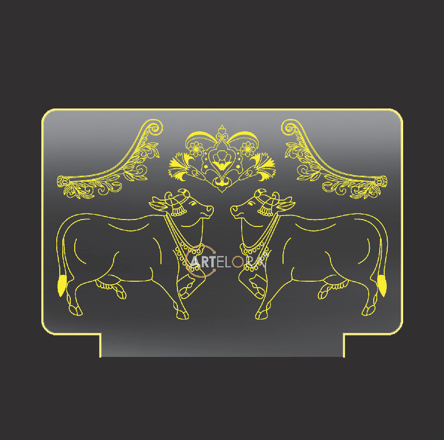 Laser Engraving Pichwai Cow Art (Kamdhenu Gay)