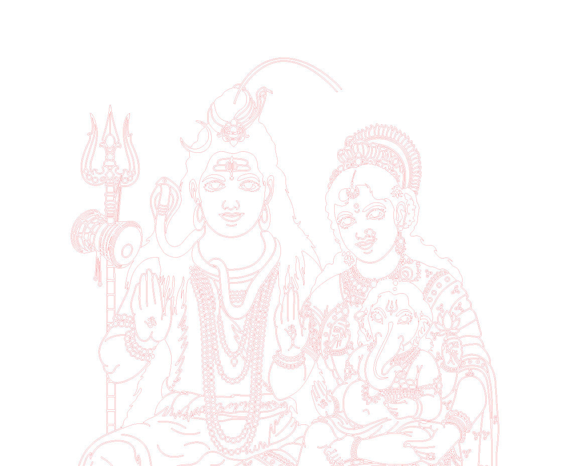 Laser Engraving Lord Shiv Parvati Kartike & Ganesh (Shiv Parivar)