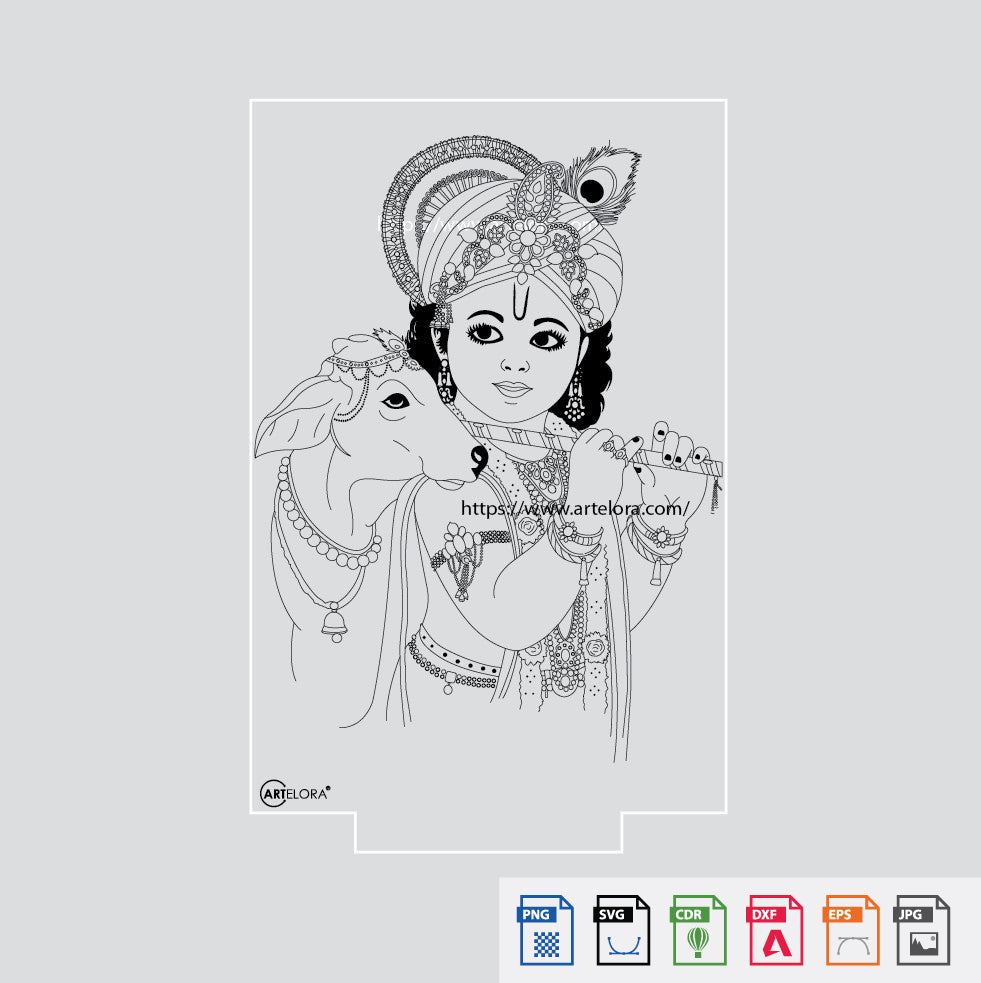 Laser Engraving Bal Krishna (Bal Gopal)