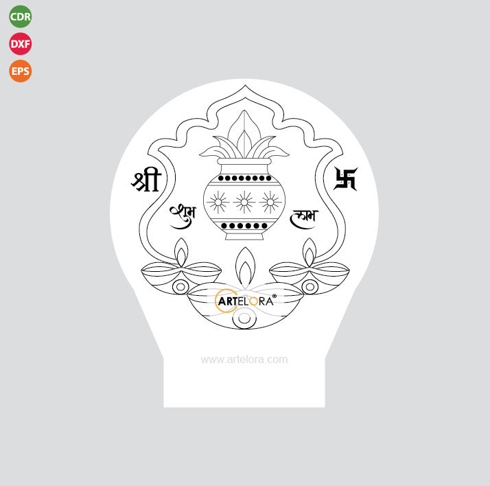 Laser Engraving Dipak (Diya) Diwali Design