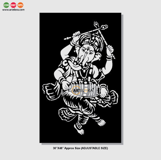 Dancing Shri Ganesha Grill Design (Jali Design)