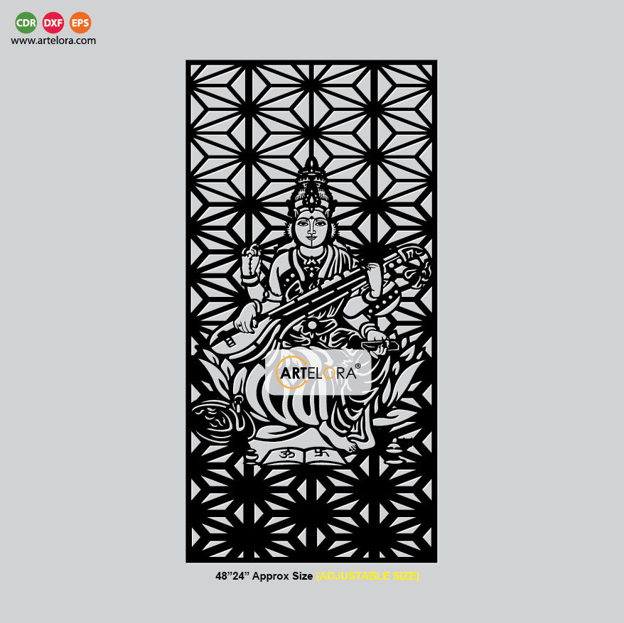 Vinda vadni - Mata Saraswati (Sharda) Grill Design (Jali Design)