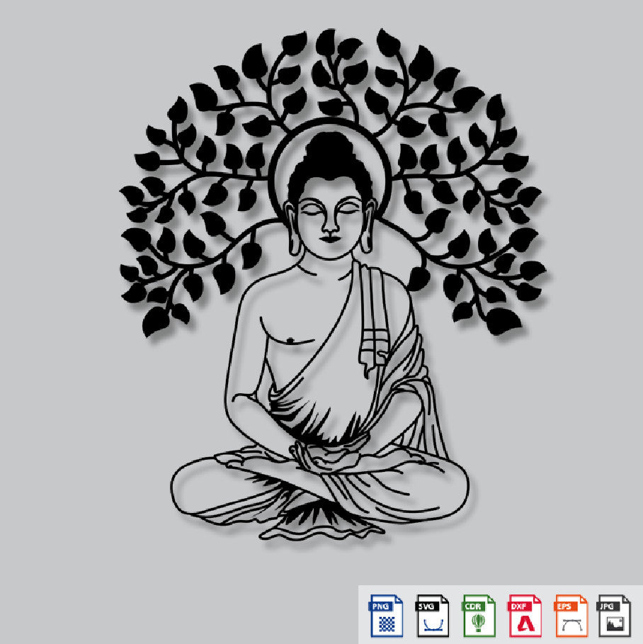 2D Modern Art Buddha Avatar (Vishnu Dashavatara)