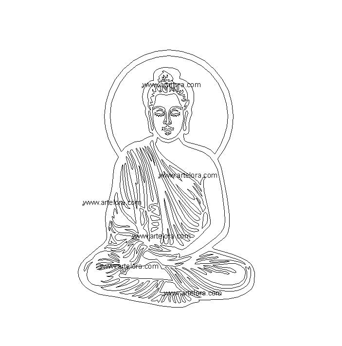 2D Modern Art Buddha Laser cutting