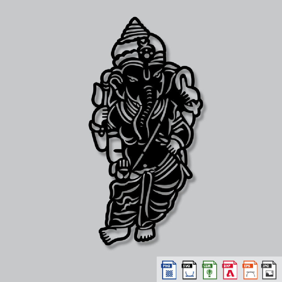 2D Modern Art Shri Ganesh Laser cutting