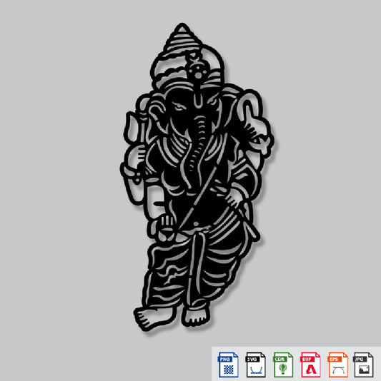 2D Modern Art Shri Ganesh Laser cutting