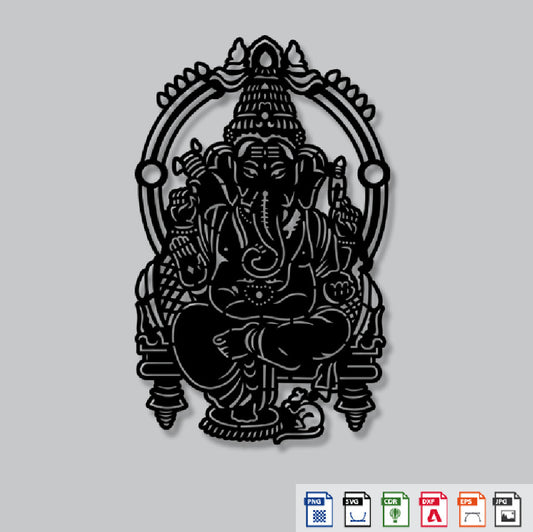 2D Modern Art Shri Ganesh Laser Cutting