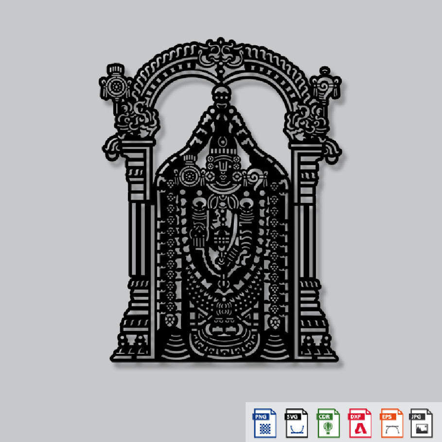 2D Modern Art Tirupati Balaji Laser Cutting