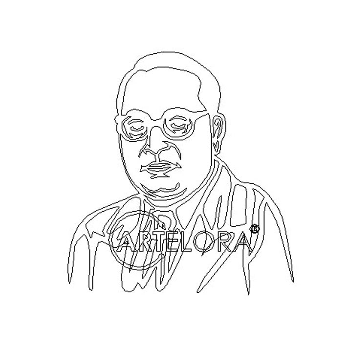 2D Modern Art Babasaheb Ambedkar Laser Cutting