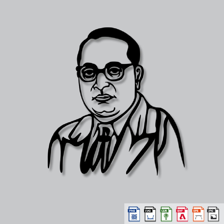 2D Modern Art Babasaheb Ambedkar Laser Cutting