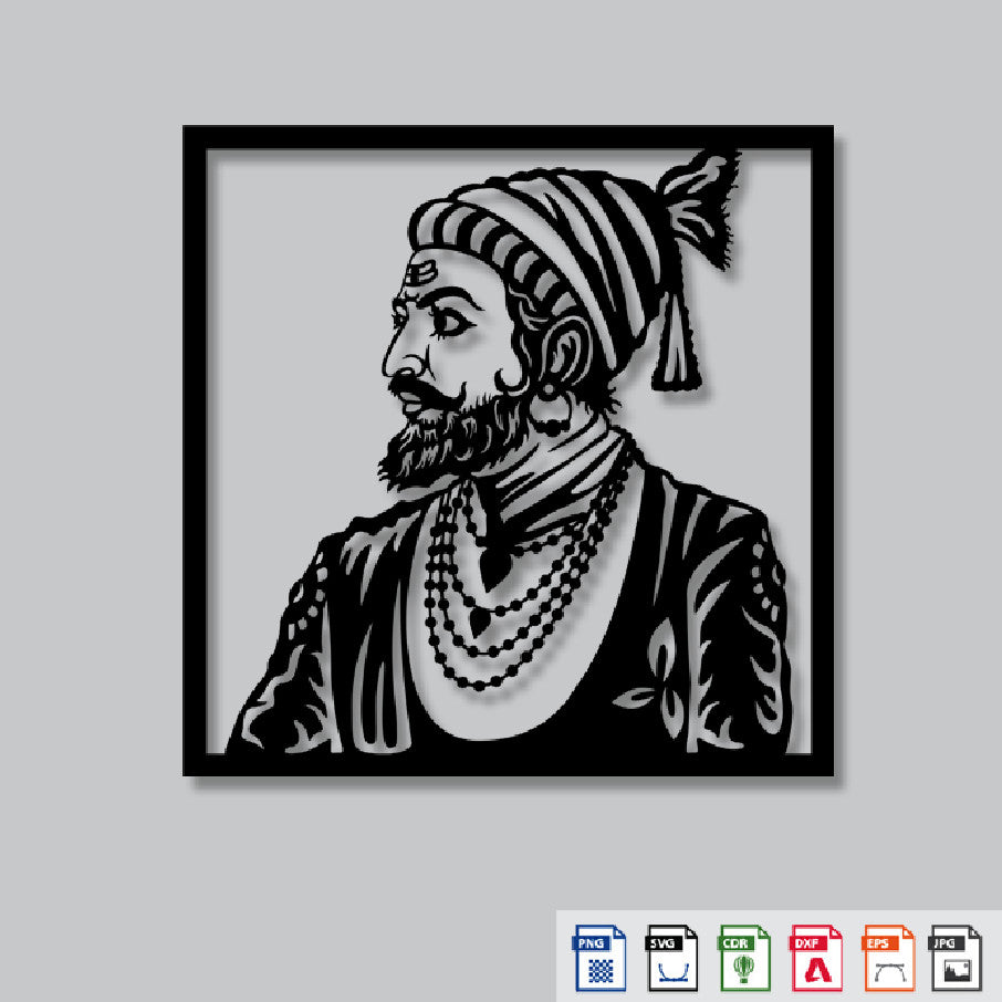 2D Modern Art Chhatrapati Shivaji Maharaj Laser Cutting