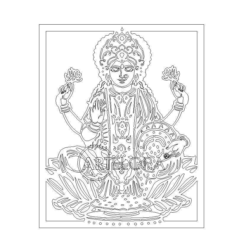 2D Modern Art shri lakshmi Mata Laser Cutting