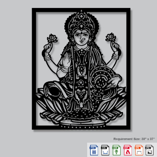 2D Modern Art shri lakshmi Mata Laser Cutting