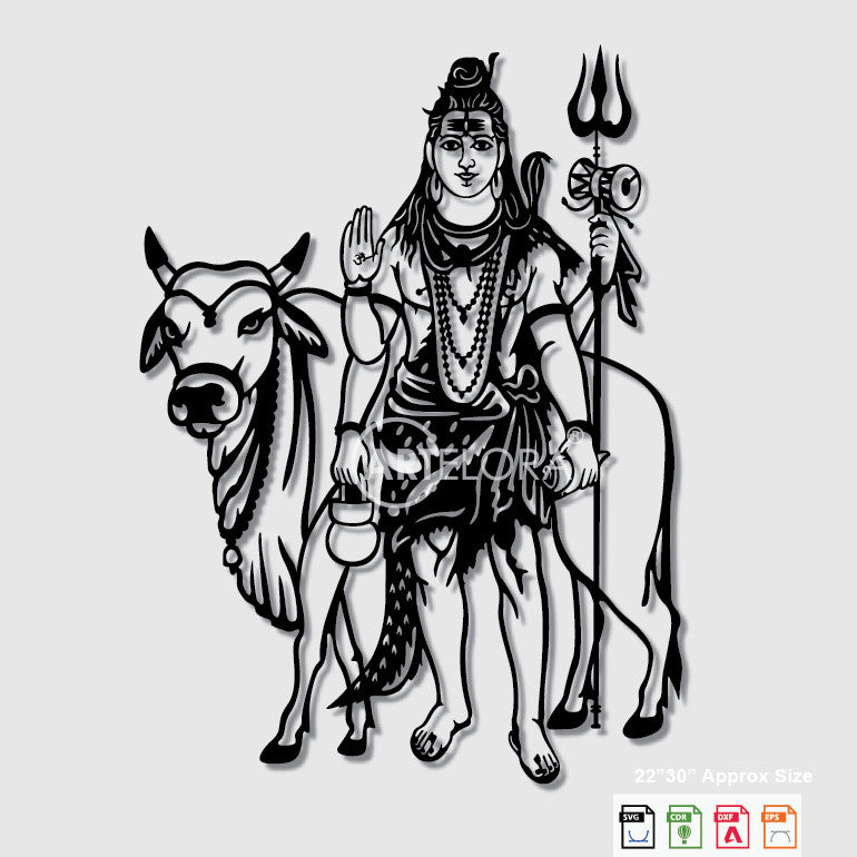 2D Modern Art Shiv (Mahadev & Nandi)