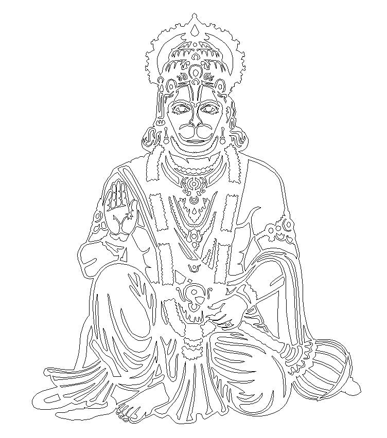 2D Modern Art Hanuman (Pavan Putra)