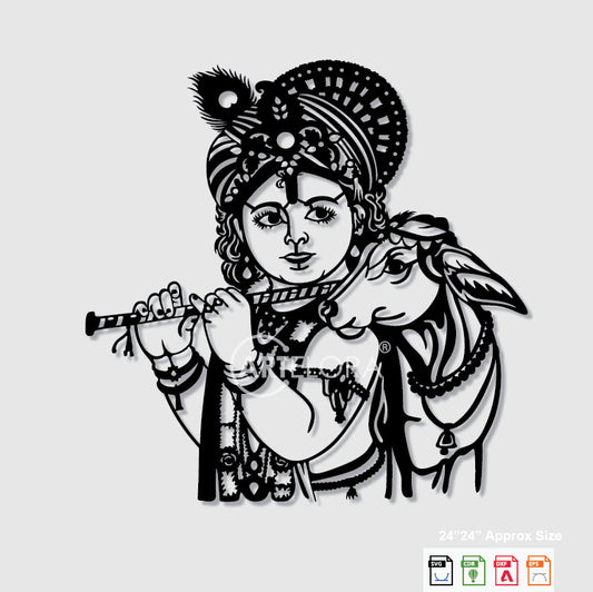 2D Modern Art Shri Krishna