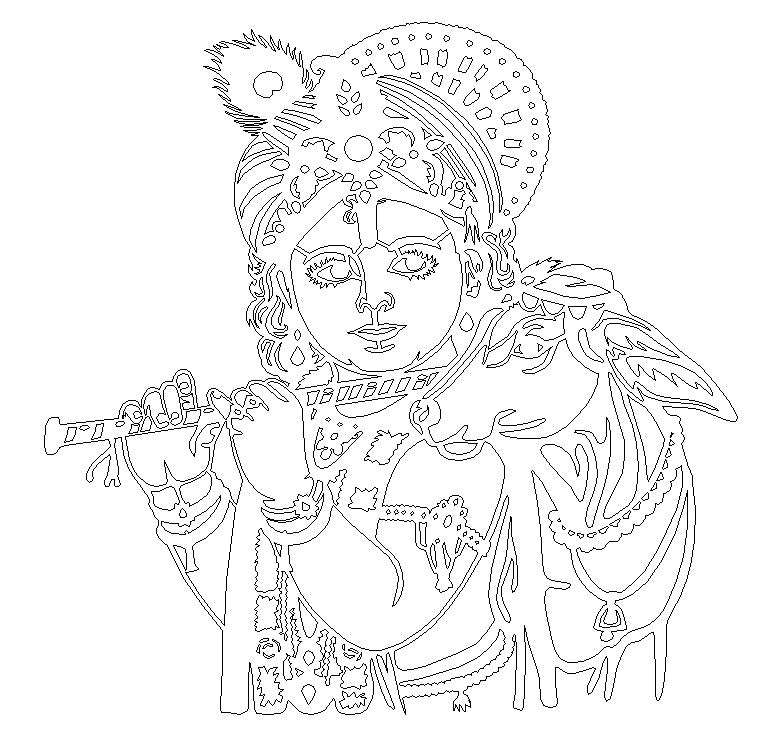 2D Modern Art Shri Krishna