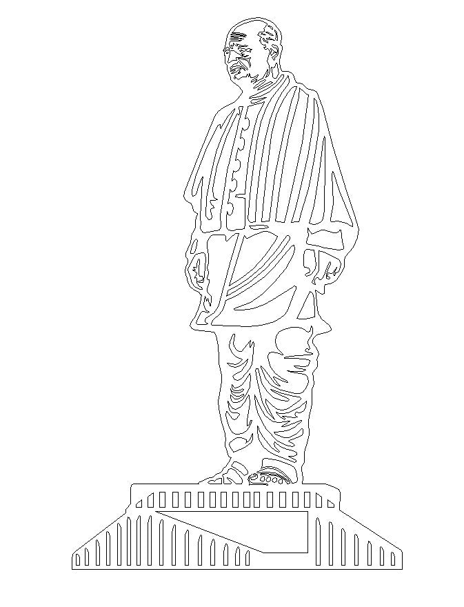 2D Modern Art Sardar Vallabhbhai Patel (Statue of Unity)