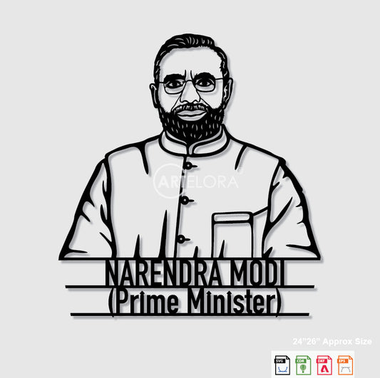 2D Modern Art Narendra Modi (Prime Minister)