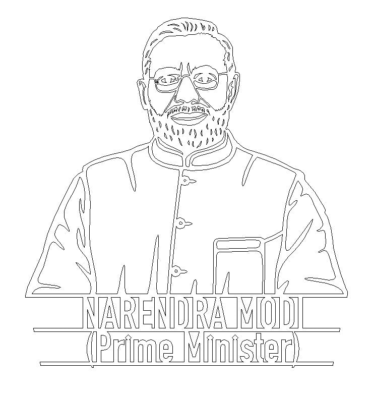 2D Modern Art Narendra Modi (Prime Minister)