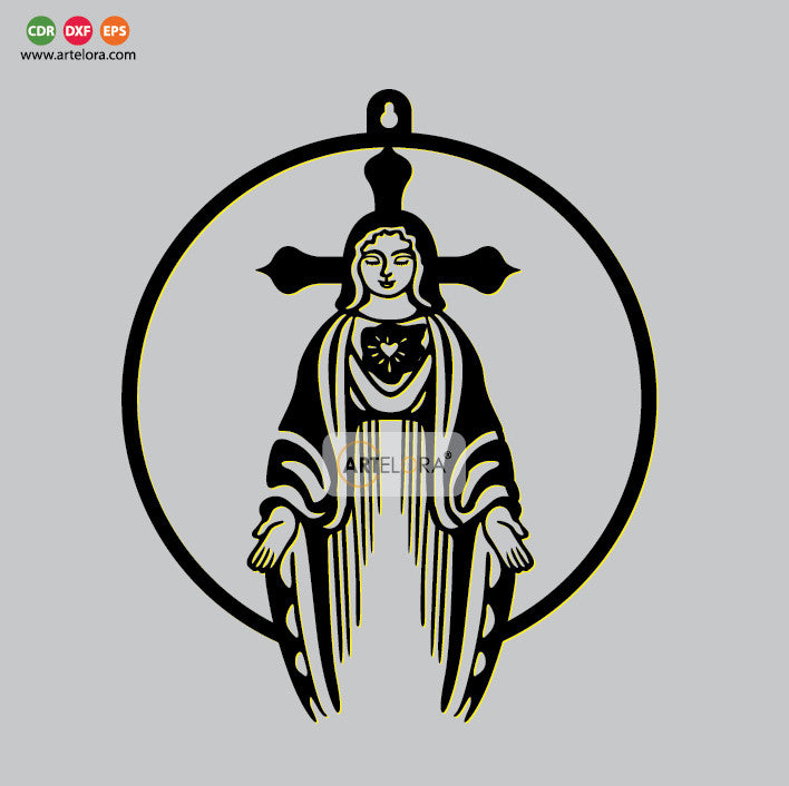 2D Modern Art Mother Mary Wall Art laser cutting