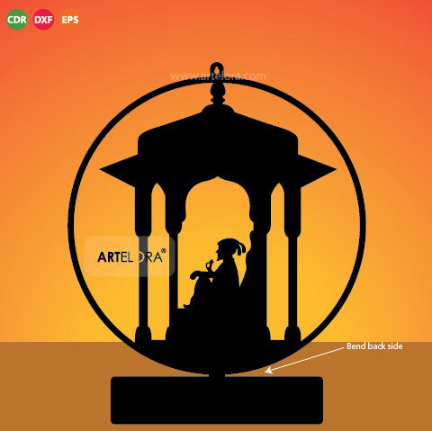 2D Modern Art Table Lamp of Chhatrapati Shivaji Maharaj