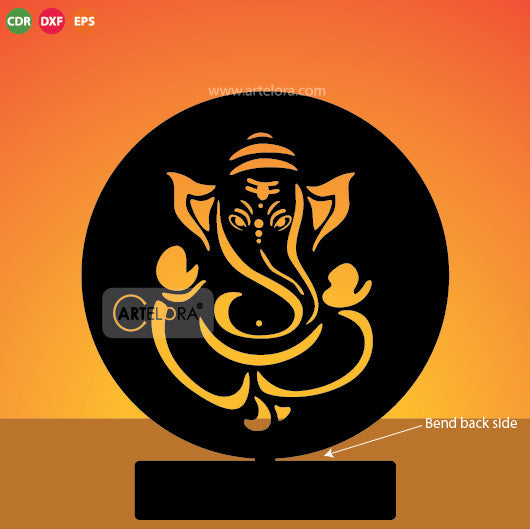 2D Modern Art Table Lamp of Shri Ganesh