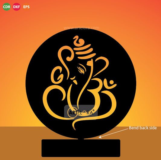 2D Modern Art Table Lamp of Shri Ganesh