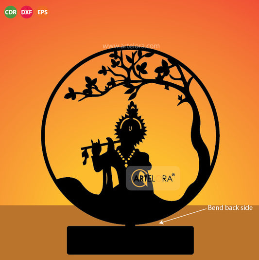 2D Modern Art Table Lamp of Shri Krishna