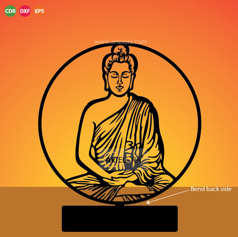 2D Modern Art Table Lamp of Gautam Buddha