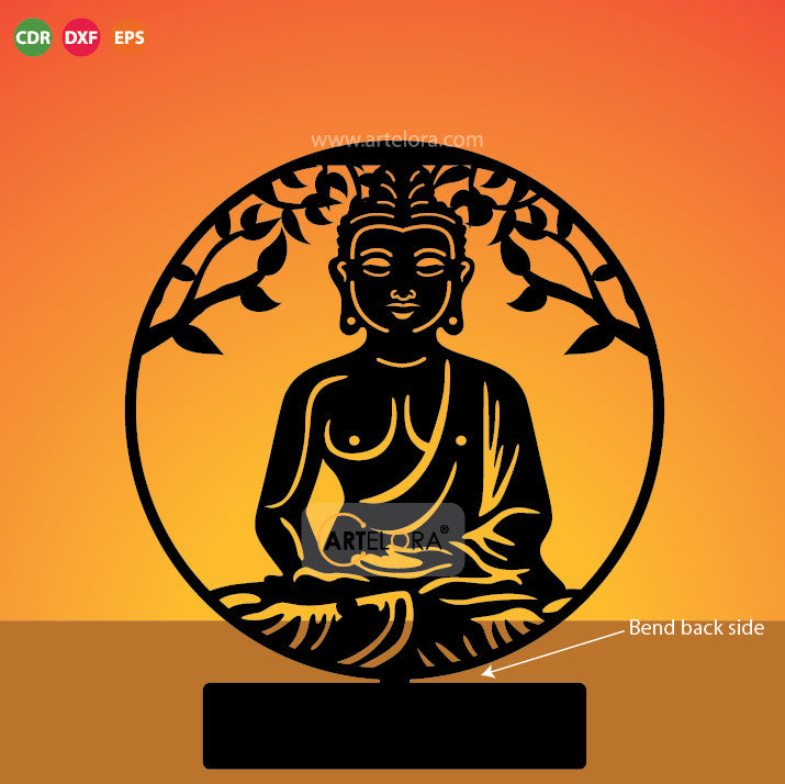 2D Modern Art Table Lamp of Gautam Buddha