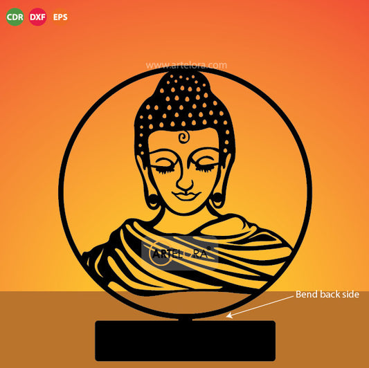 2D Modern Art Table Lamp of Gautam Buddha