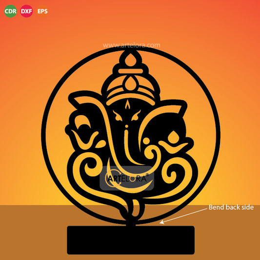 2D Modern Art Table Lamp of Shri Ganesh