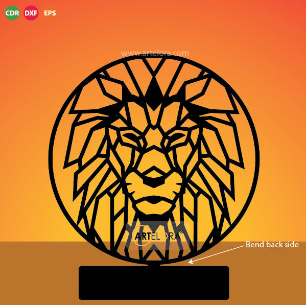 2D Modern Art Table Lamp of Lion Face