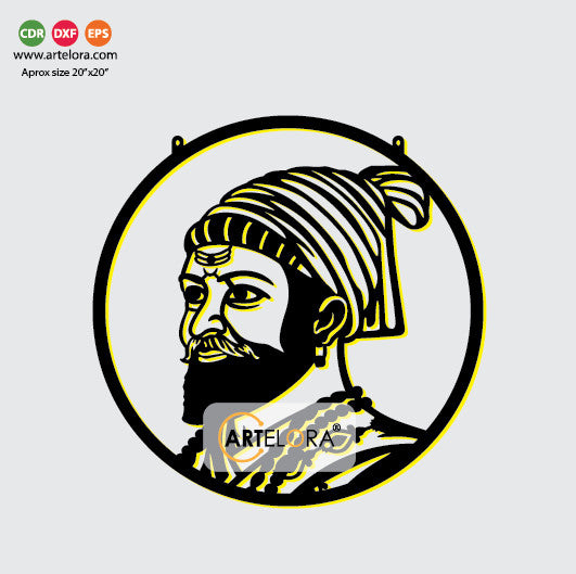 2D Modern Art Wall Art Shivaji Maharaj