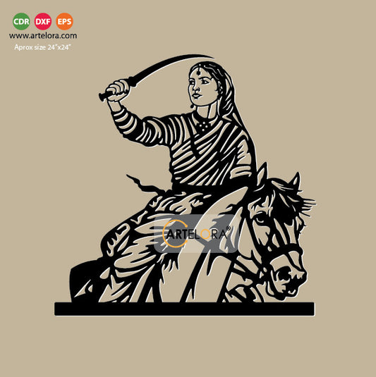 2D Modern Art Rani Lakshmi Bai (Jhansi Ki Rani)