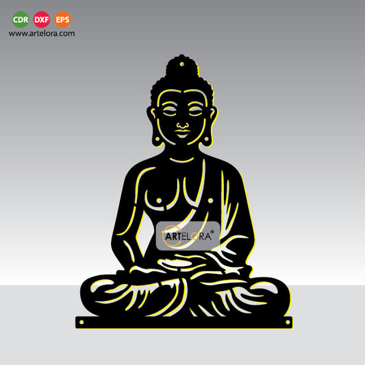 2D Modern Art Buddha Laser cutting