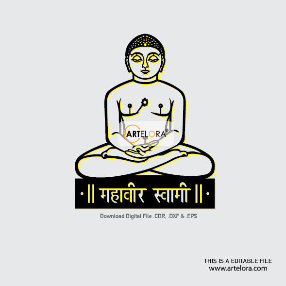 2D Modern Art Bhagwan Mahavir Swami