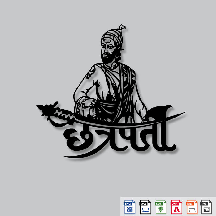 2D Modern Art Shivaji Maharaj Laser Cutting